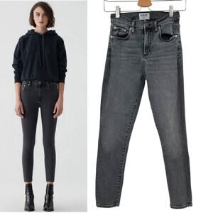 Agolde‎ Sophie Skinny Jeans High Rise Crop Demo Wash Denim Gray Size 25